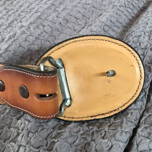 Vintage custom leather and velvet belt by Tony Lama. Size 32 - Picture 4 of 10